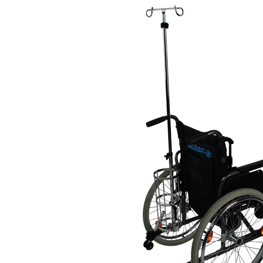 Wheelchair Oxygen Bottle Carrier & Iv Pole
