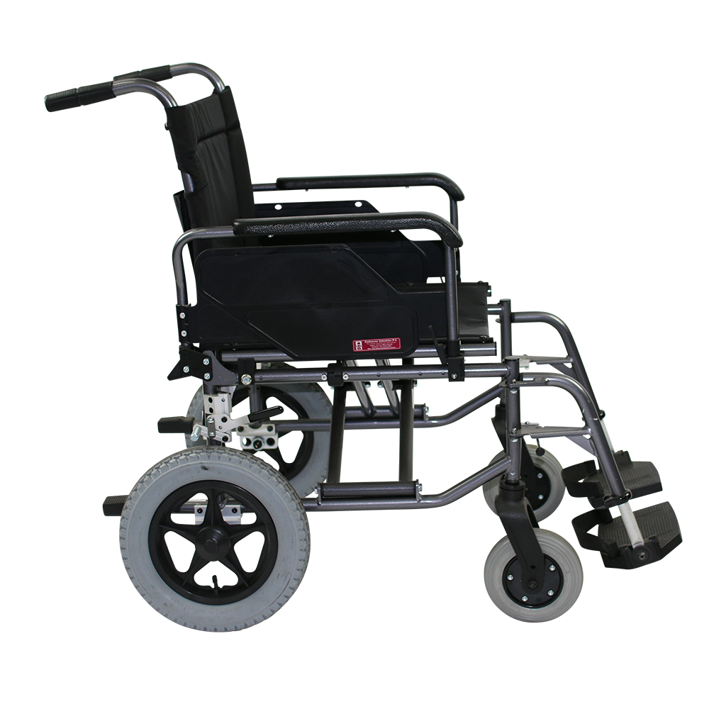 ENDS18T Cyclone Wheelchair Attendant Propelled Side Angle