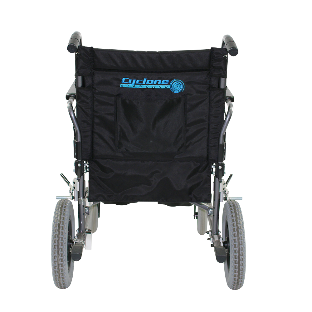 ENDS18T Cyclone Wheelchair Attendant Propelled- Rear view