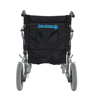 ENDS18T Cyclone Wheelchair Attendant Propelled- Rear view