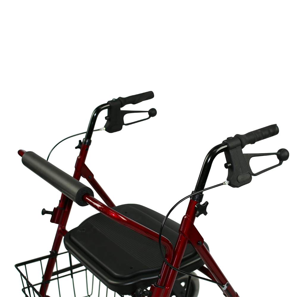 The Mack Bariatric Wheeled Walker and Rollator ball grip arthritic handles