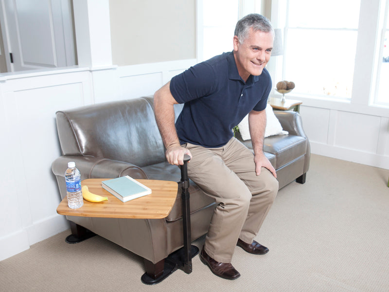 Omni Swivel Table man using Support Handle