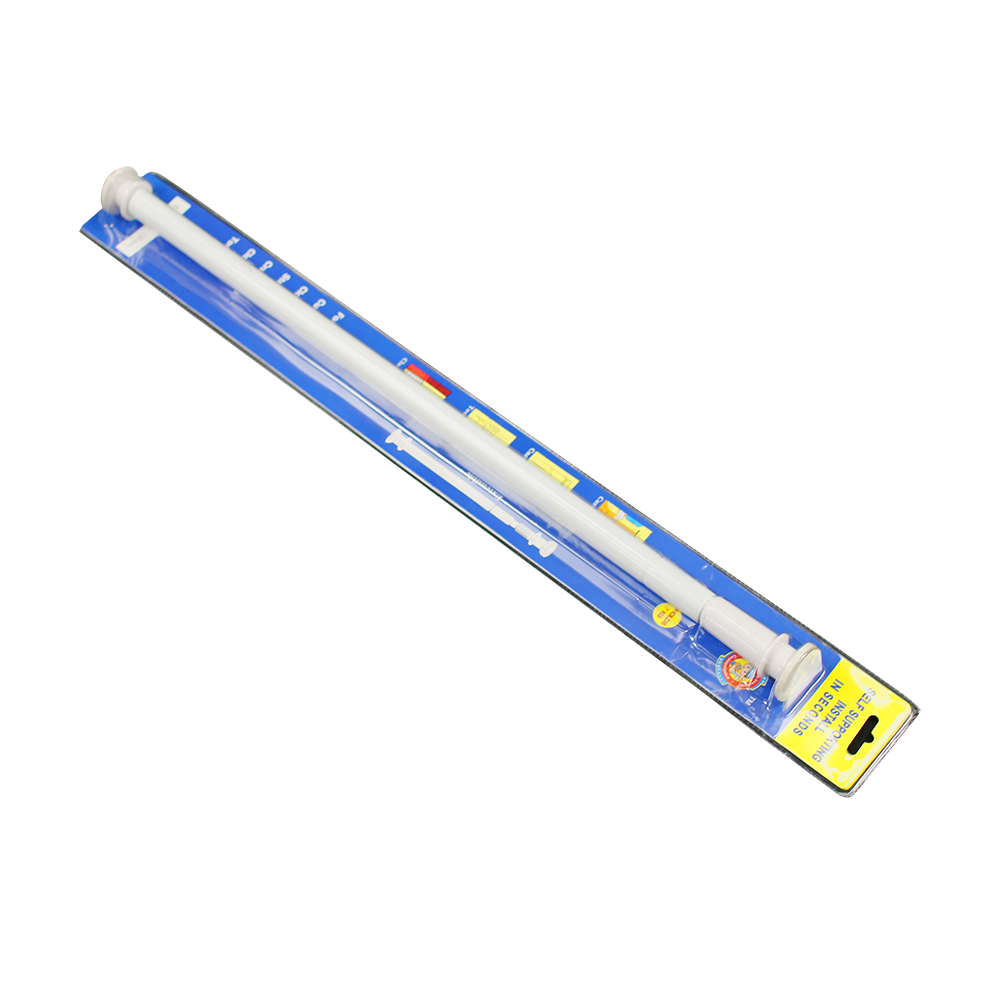 Width adjustable curtain and wardrobe road in packaging