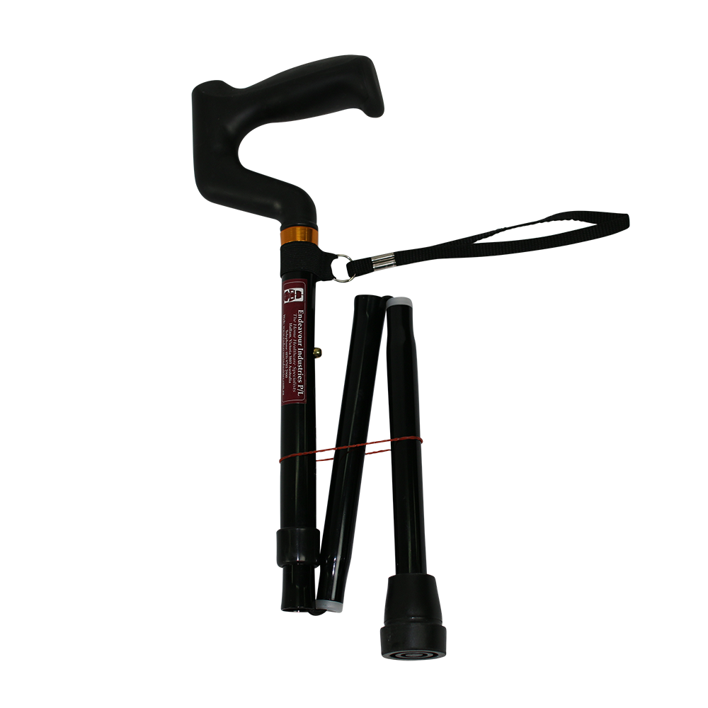 soft handle walking stick folded