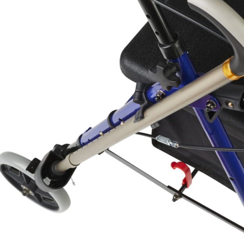 Walking stick and cane holder on wheeled walker