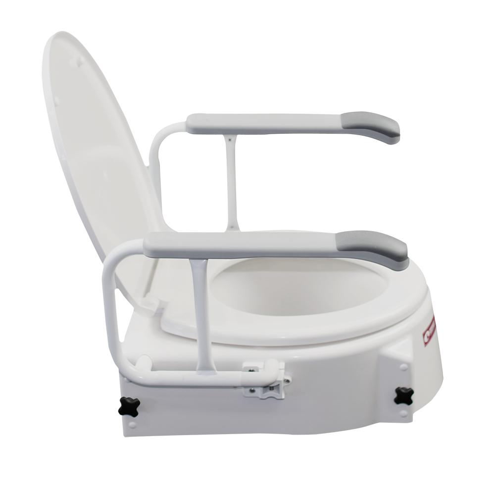 X214 Toilet Seat Raiser With Arms Adjustable Height - Side View